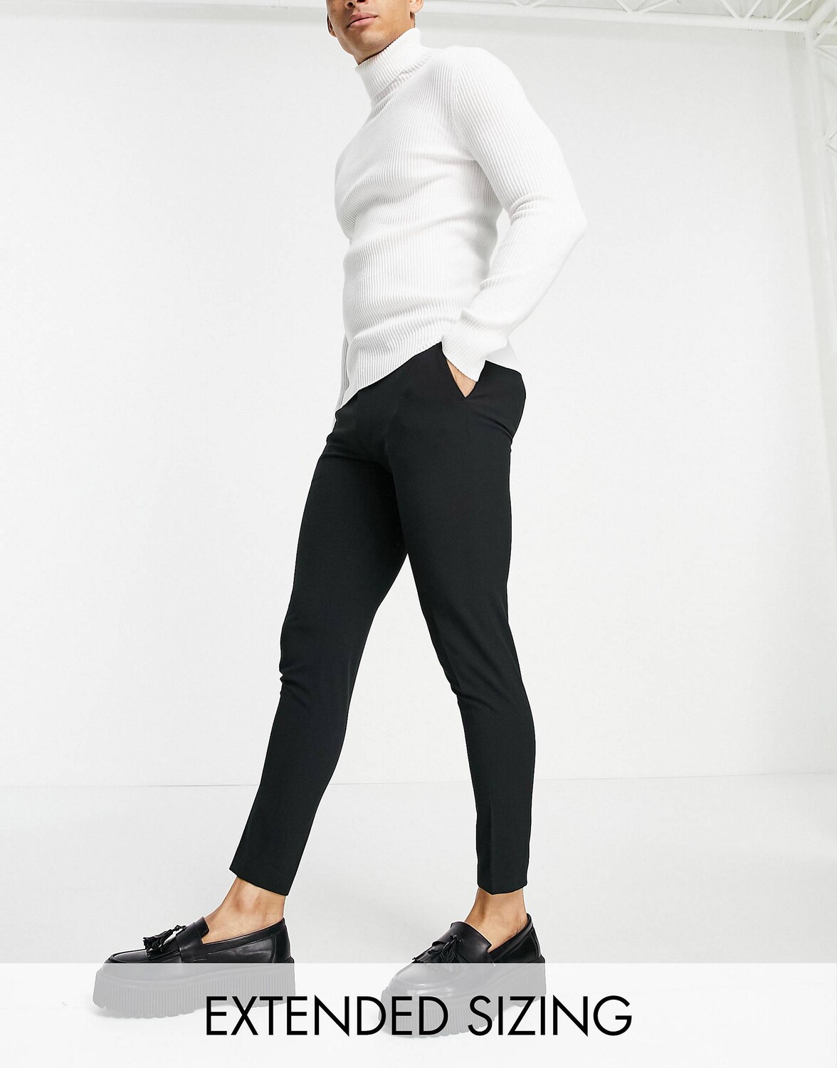 

Черные укороченные брюки скинни ASOS DESIGN, Черный