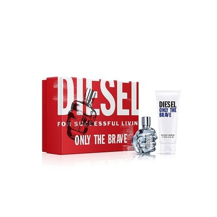 

Diesel Only The Brave Туалетная вода-спрей Одеколон для мужчин Аккорд кедра Лимон и листья розмарина Подарочный набор из 2 предметов 1,7 жидких унций EDT и гель для душа