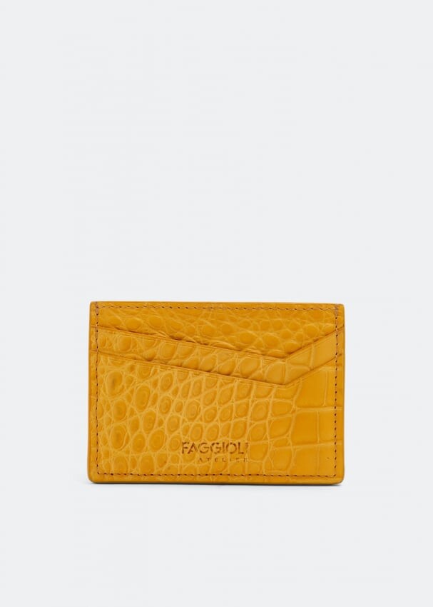 

Картхолдер FAGGIOLI ATELIER Linate double card holder, желтый