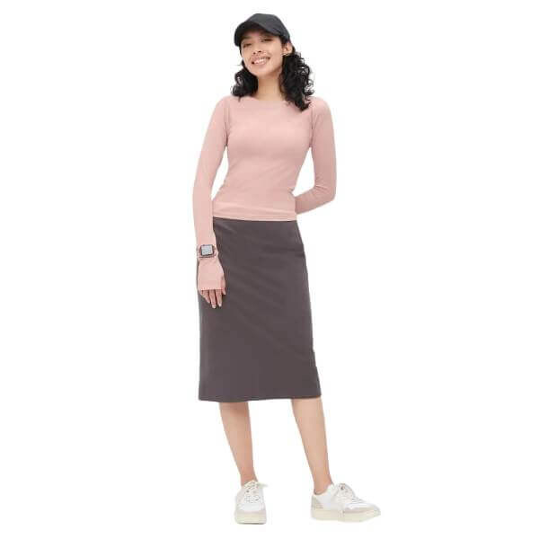 

Лонгслив Uniqlo AIRism Fitted, розовый