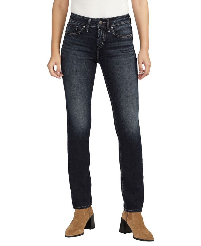 цена Женские прямые джинсы Suki со средней посадкой и пышным кроем Silver Jeans Co., цвет Indigo