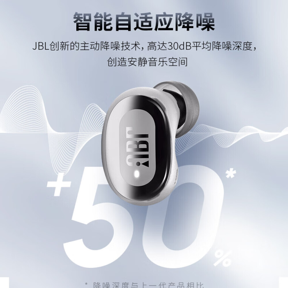 

Bluetooth-гарнитура JBL LIVE FREE2 с активным шумоподавлением, серебристый