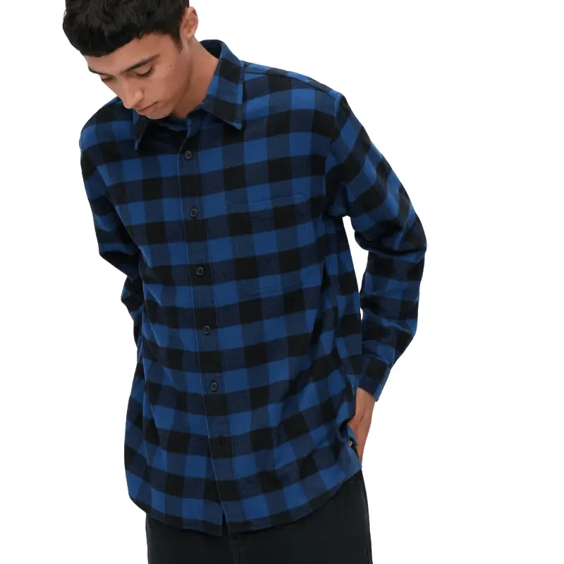 

Рубашка Uniqlo Flannel Checked, синий/черный