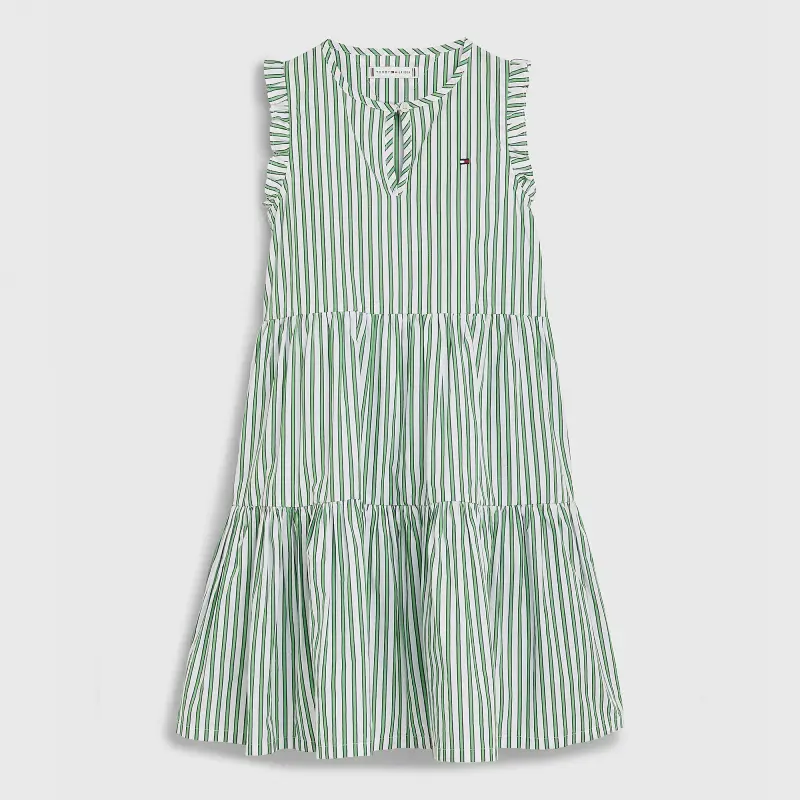 

Платье Tommy Hilfiger Kids' Ruffle Stripe, белый/зеленый