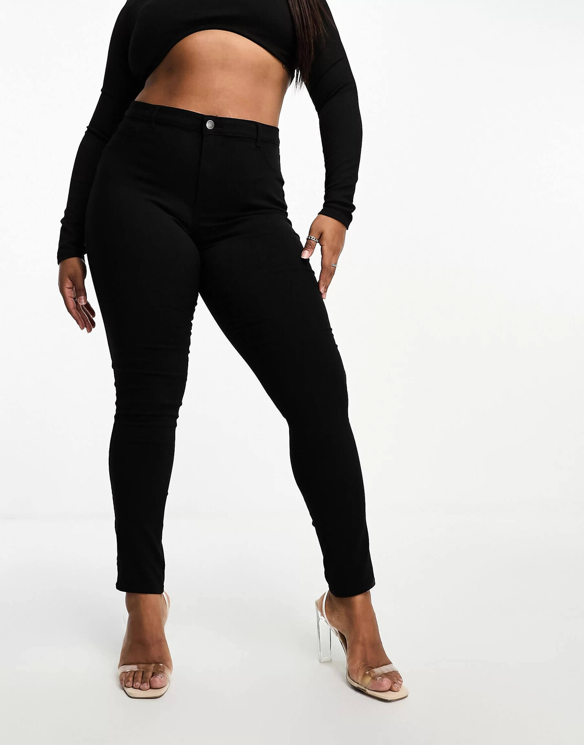 

Джинсы Pieces Curve Mid Waist Skinny, черный
