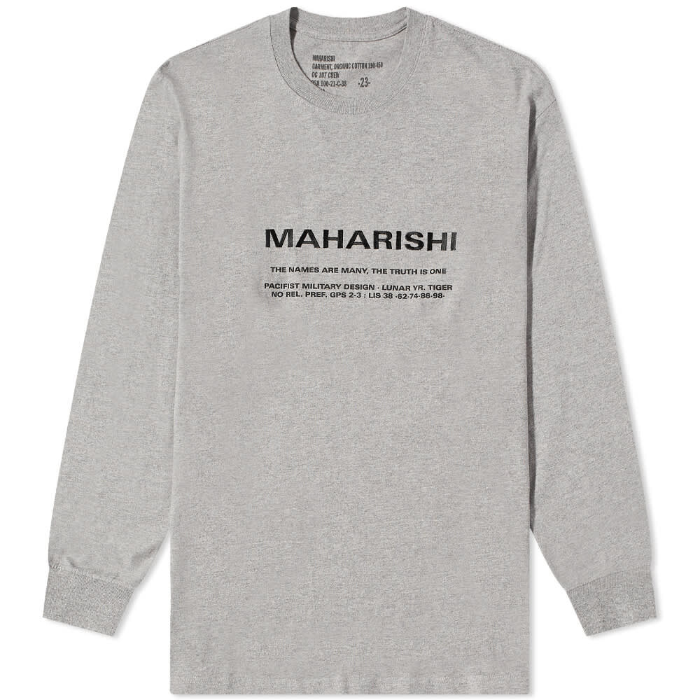 

Футболка Maharishi Long Sleeve MILTYPE Logo Tee, Серый