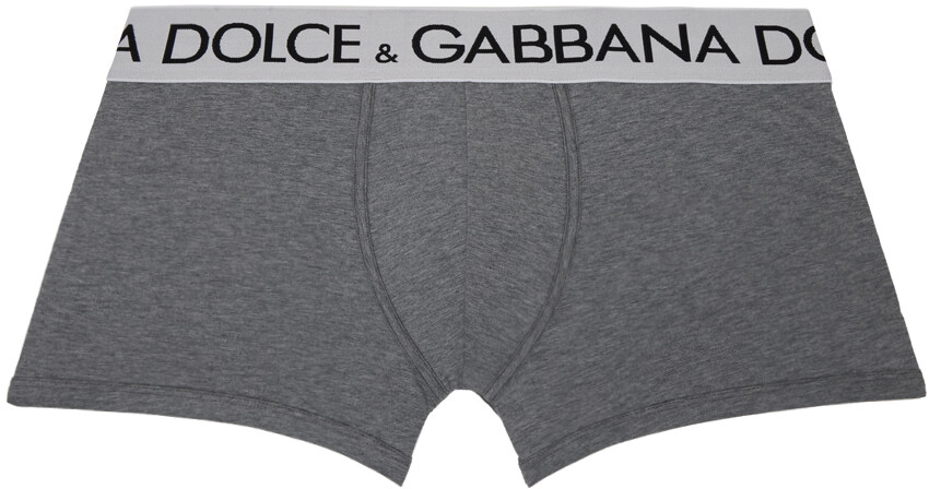 

Серые эластичные боксеры с двух сторон Dolce & Gabbana