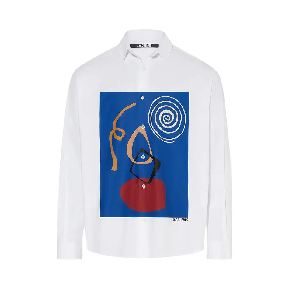 

Рубашка Jacquemus La Chemise Simon, белый/синий