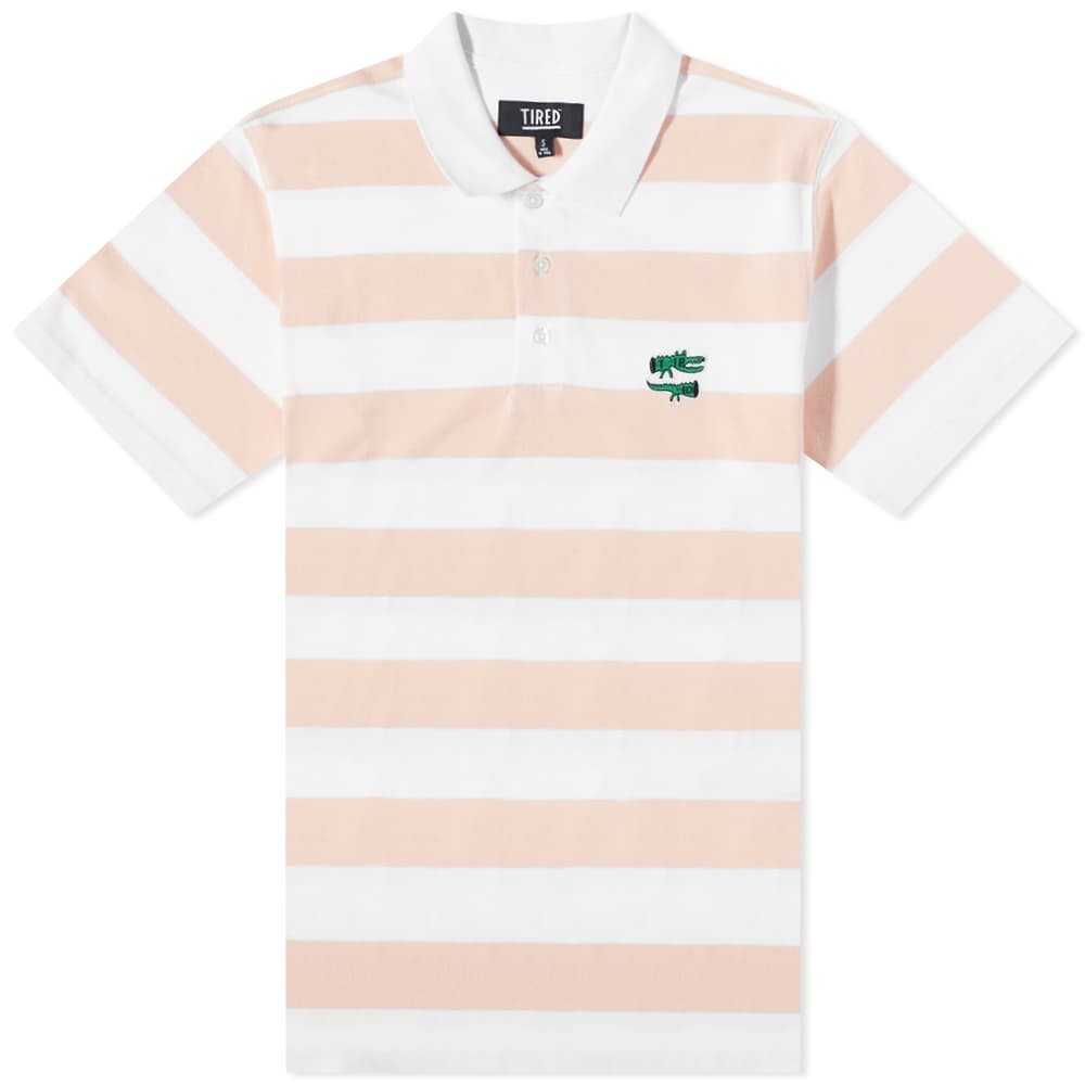 

Футболка Tired Skateboards The Gator Stripe Polo, Белый