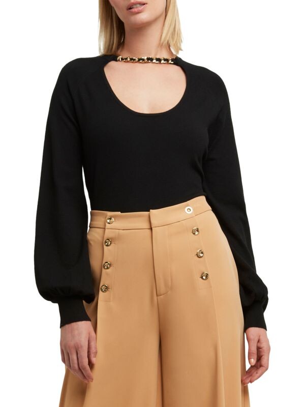 

Свитер с вырезом на цепочке H Halston Black