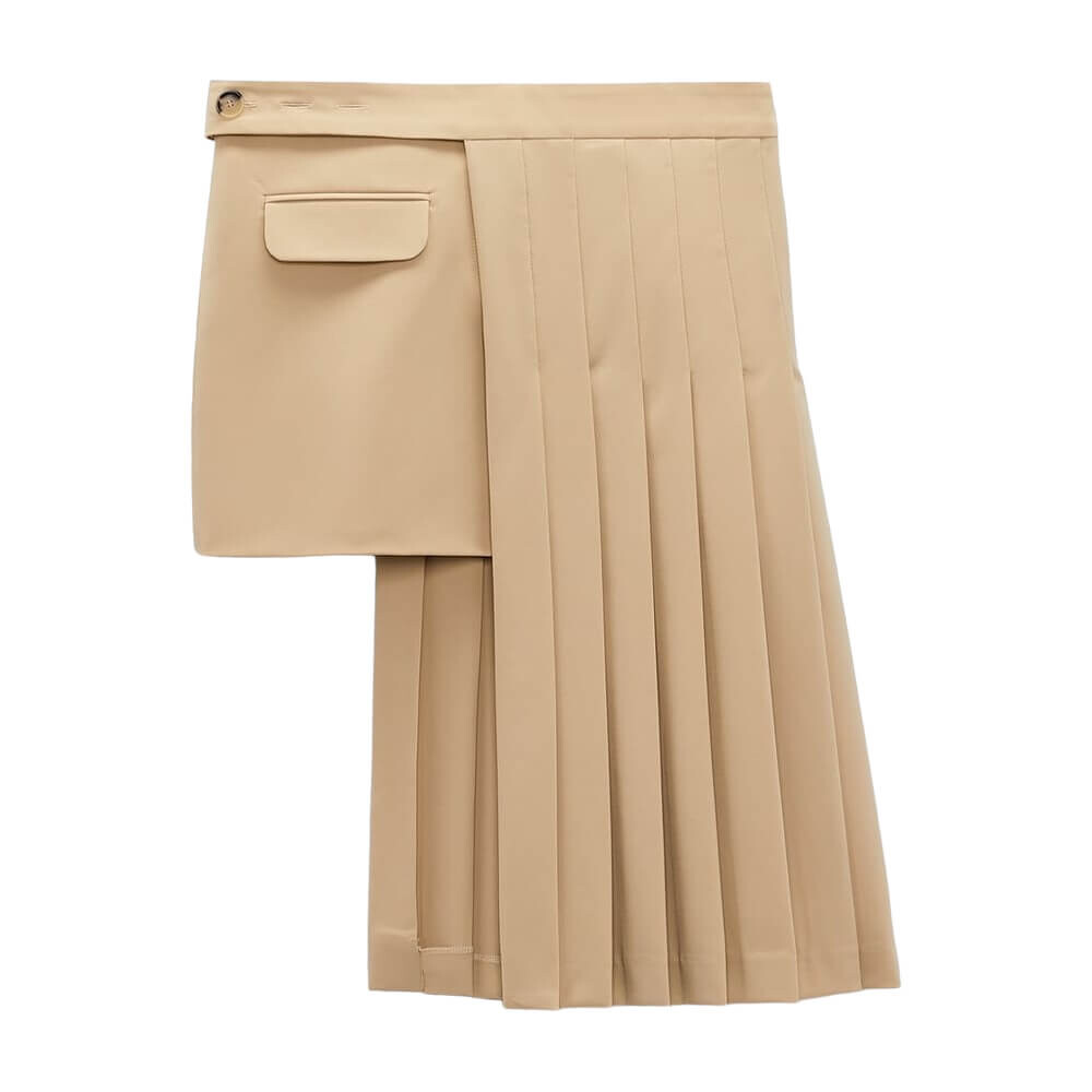 

Юбка Zara Deconstructed Box Pleat, песочный