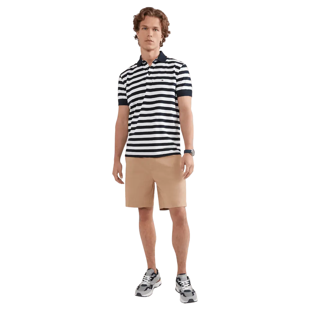 

Поло Tommy Hilfiger Slim Fit Stripe, черно-белый