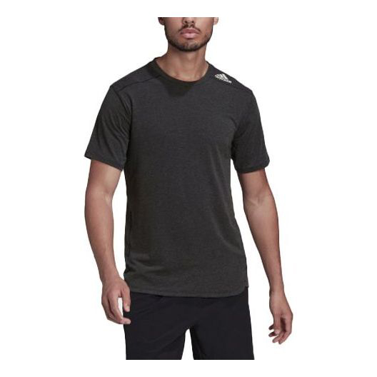 Футболка Adidas Sports Gym Round Neck Short Sleeve Black T-Shirt, Черный цена и фото