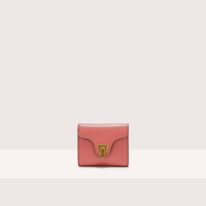 Маленький кошелек из зерненой кожи Coccinelle BEAT SOFT, красный сумка камера beat с наружным карманом и клапаном coccinelle