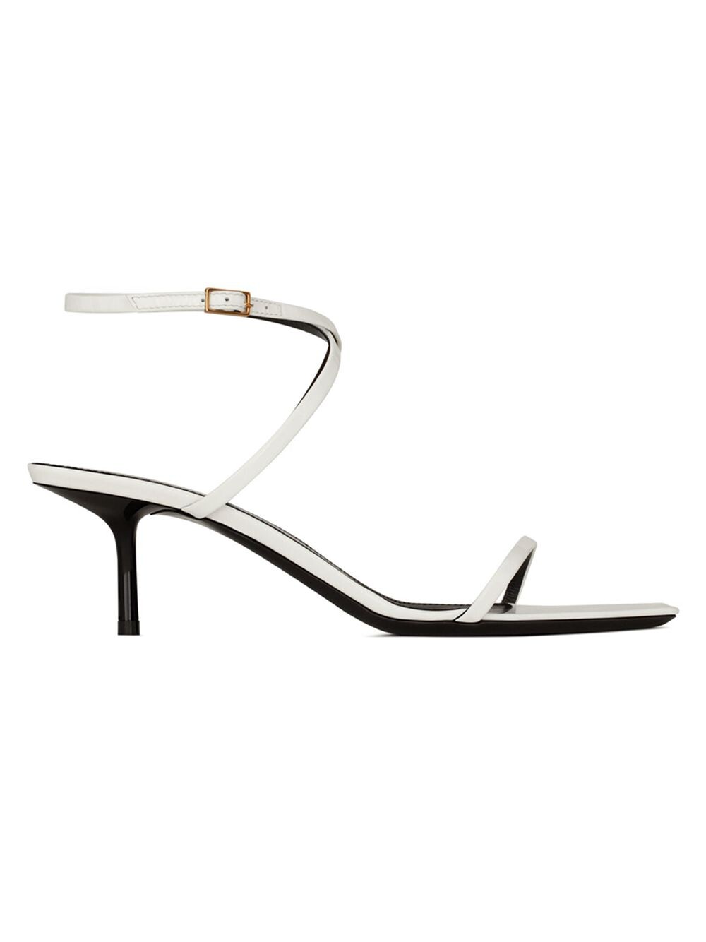 

Сандалии Nuit из лакированной кожи Saint Laurent, белый