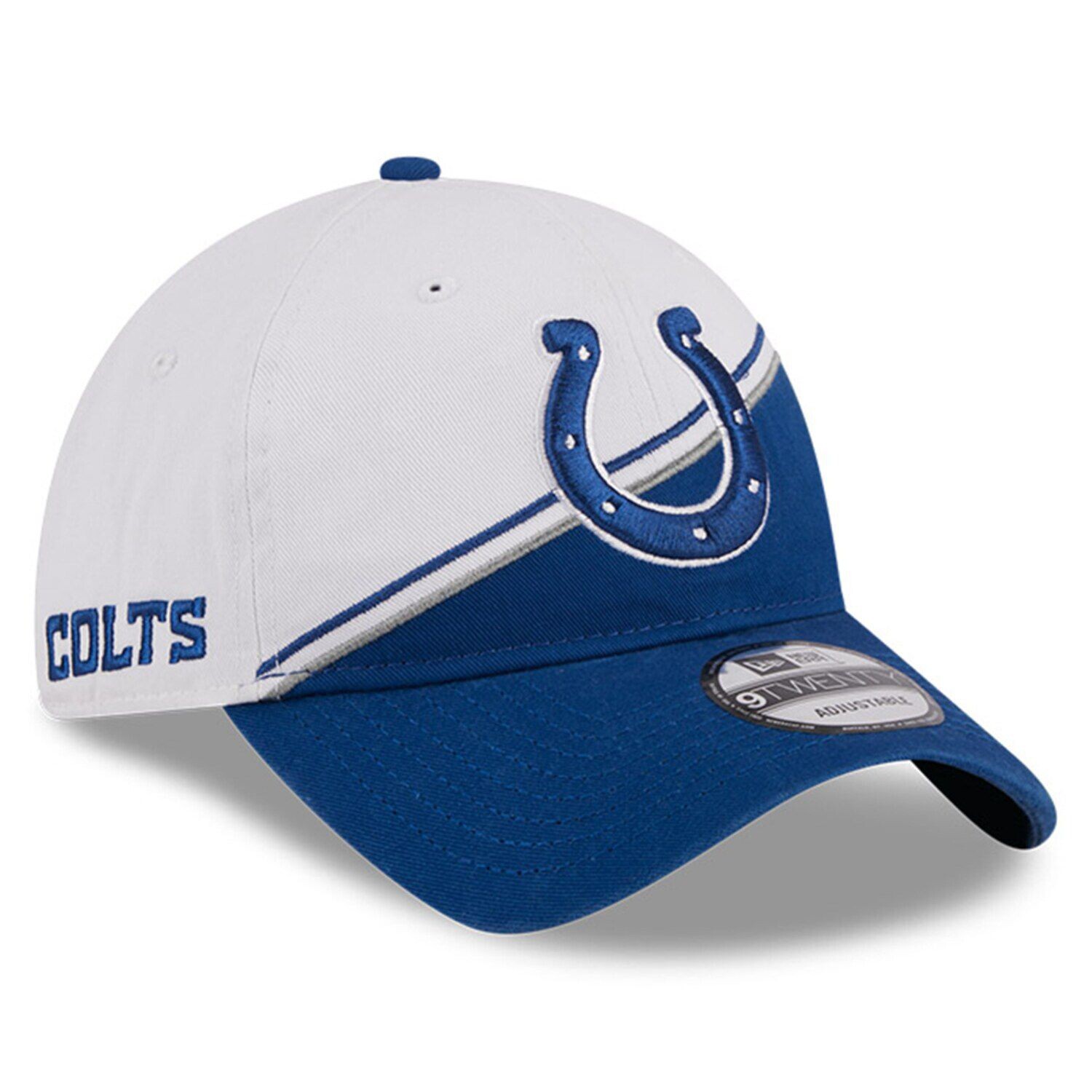 

Мужская регулируемая кепка New Era White/Royal Indianapolis Colts 2023 Sideline 9TWENTY