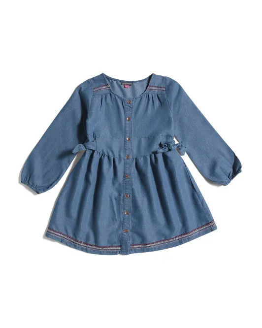 

Платье с длинными рукавами для маленьких девочек Vince Camuto, цвет Denim