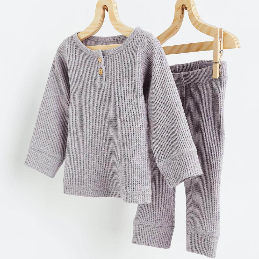 

Комплект одежды штаны и футболка H&M Waffled Set, светло-фиолетовый