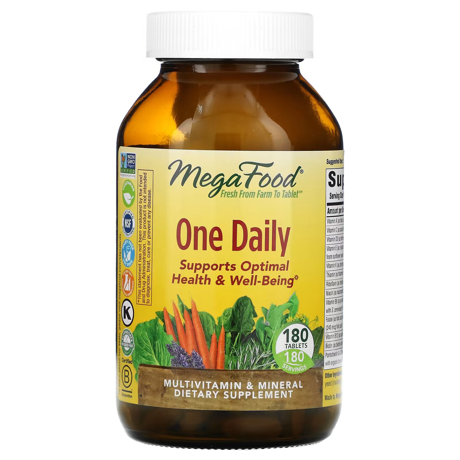 MegaFood, One Daily, 180 таблеток megafood женский мультивитамин one daily 90 таблеток