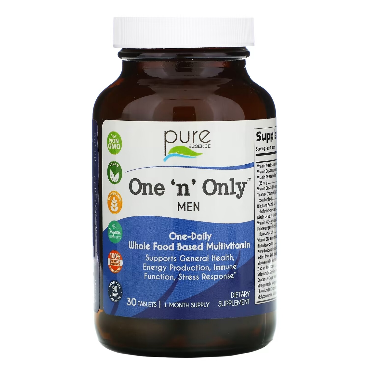 

Цельнопищевые Мультивитамины Pure Essence One 'n' Only Men, 30 таблеток