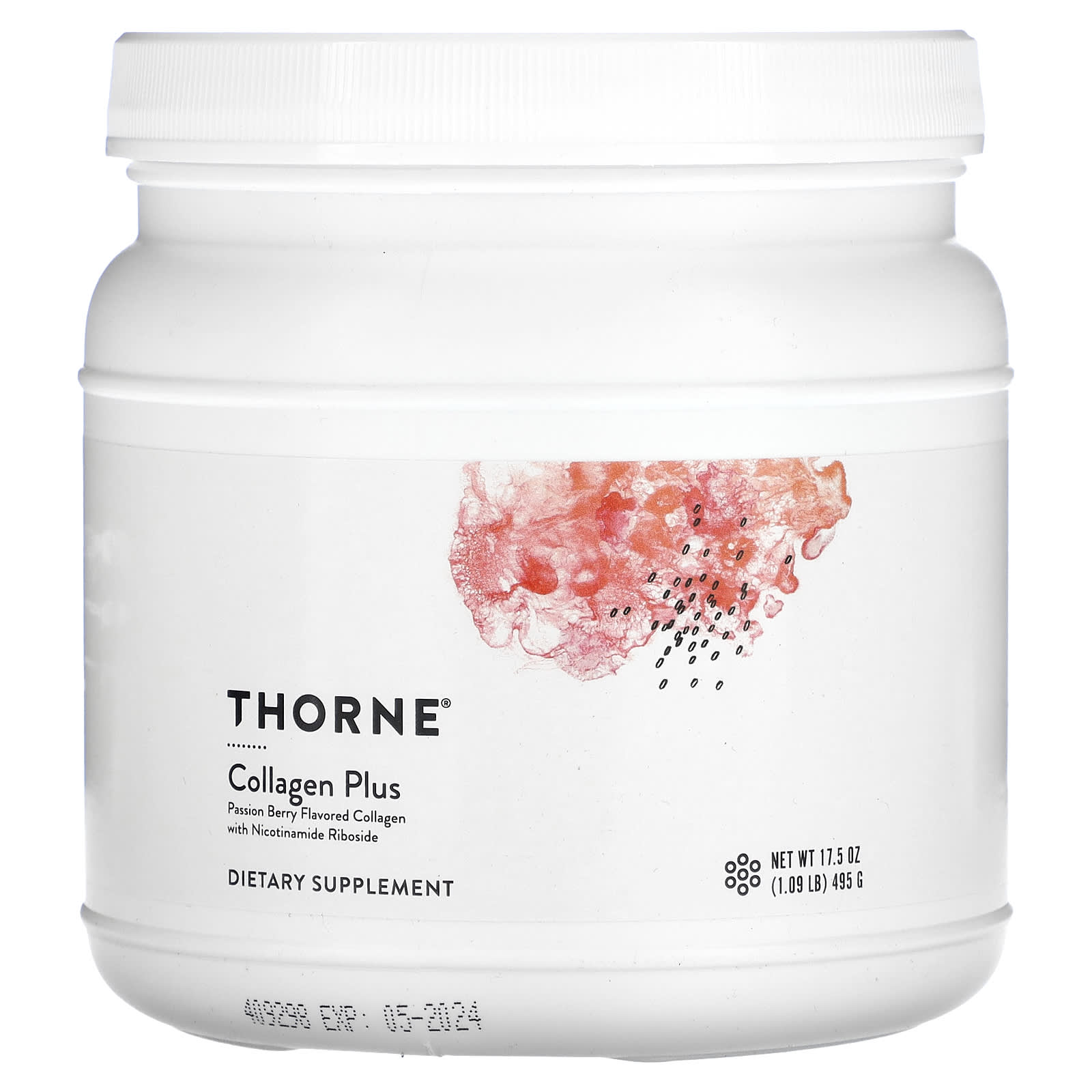 Collagen Plus, коллаген, со вкусом маракуйи, 495 г (17,5 унции) Thorne collagen plus добавка с коллагеном маракуйя thorne research 495 г