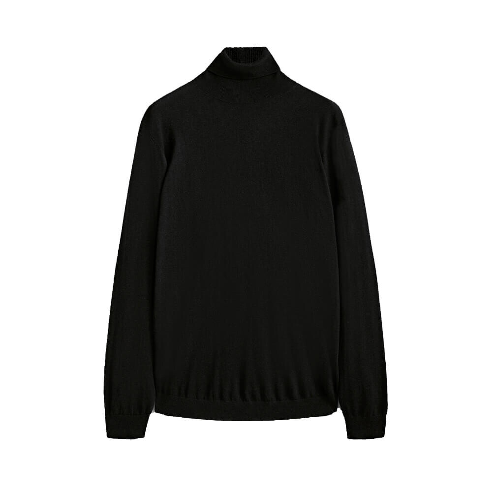 

Свитер Massimo Dutti High Neck Cotton, Cashmere And Silk, чёрный