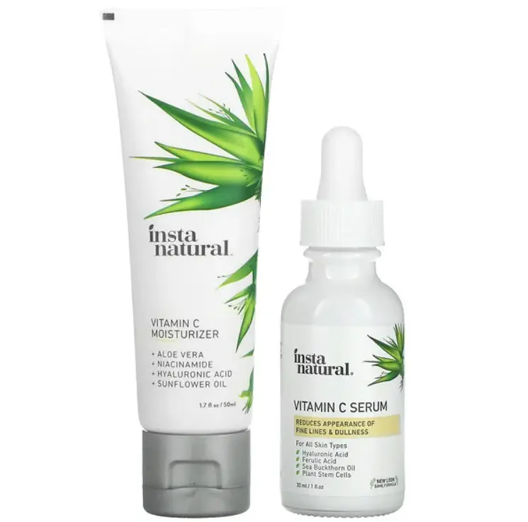 

Осветляющий кожу витамин С Essentials, сыворотка и увлажняющий крем Discovery, InstaNatural