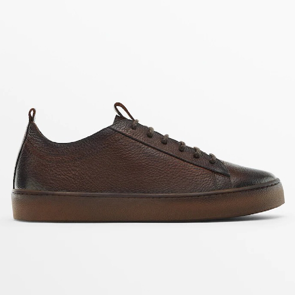 

Кеды Massimo Dutti Floater Leather, темно-коричневый
