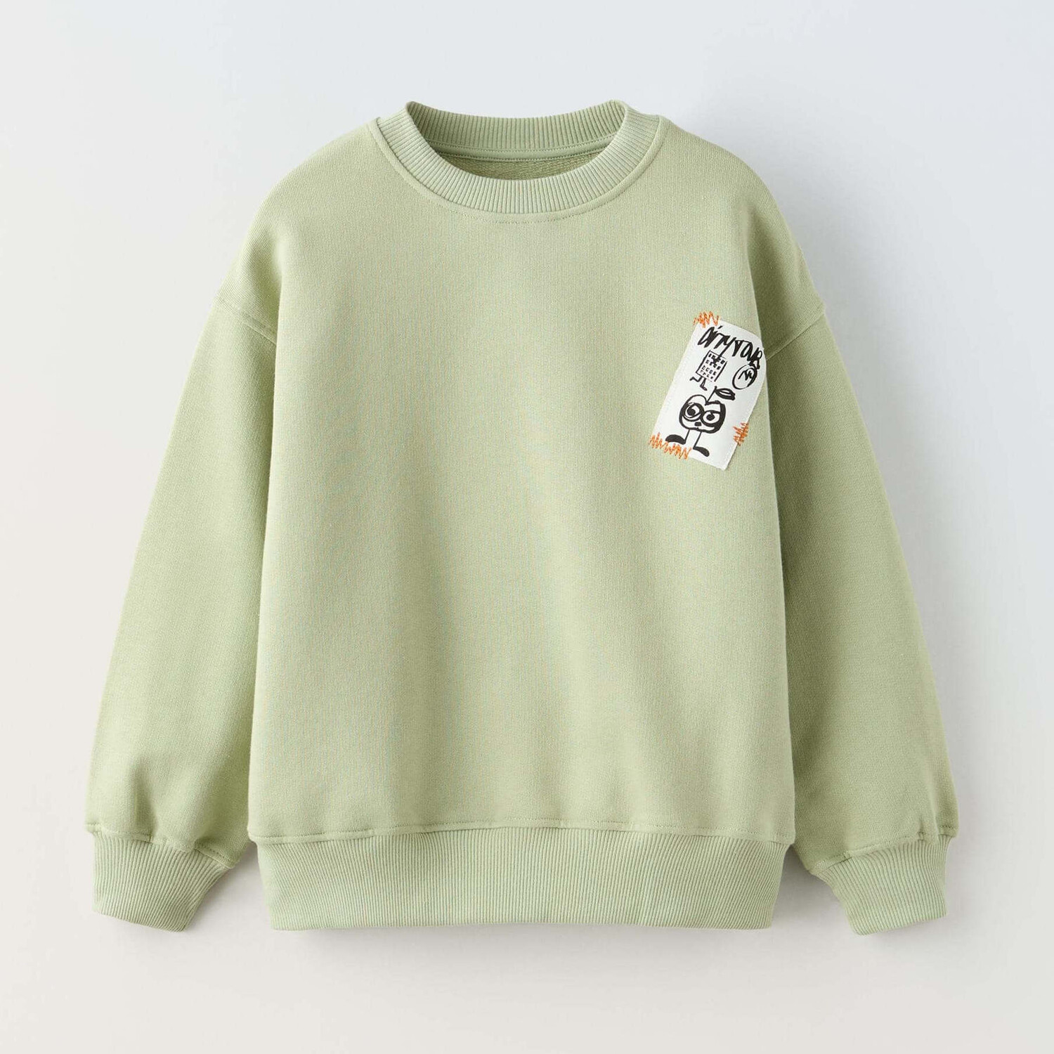 

Свитшот Zara Patch Label, зеленый