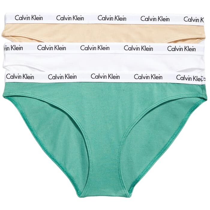 

Комплект трусов Calvin Klein Carousel Logo Cotton, 3 предмета, бирюзовый/белый/бежевый