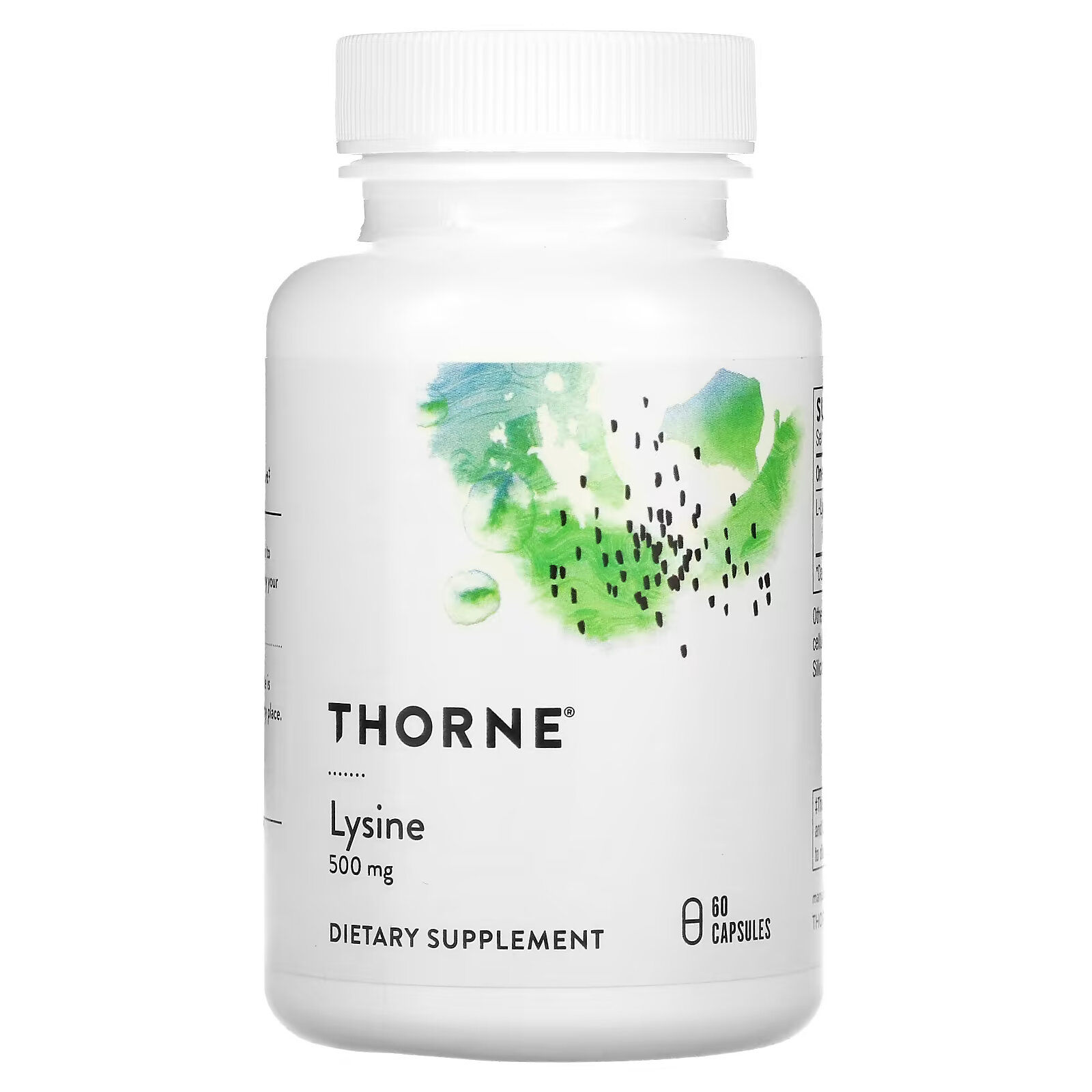 Thorne Research, L-лизин, 60 капсул l glutamine l глутамин thorne research 90 капсул