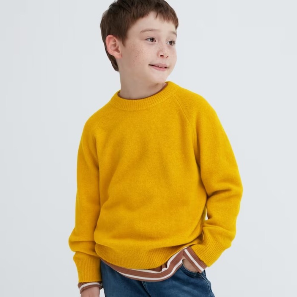 

Джемпер Uniqlo Kids Soufflé Yarn, желтый