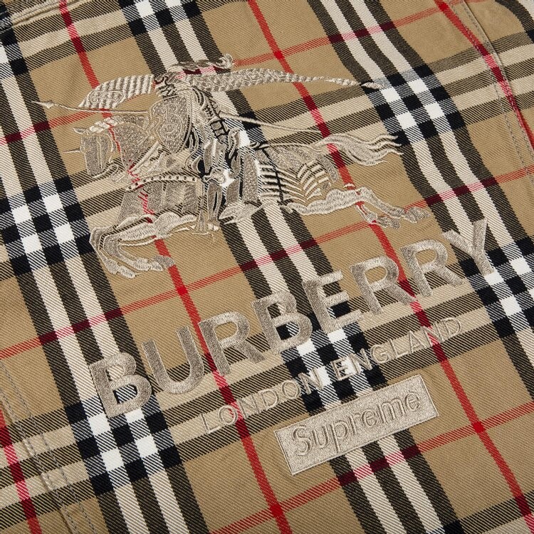 Burberry x supreme junior sale