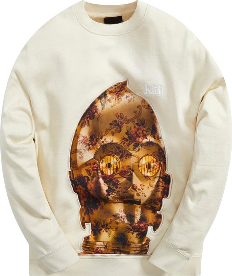 Толстовка Kith For Star Wars C-3PO Crewneck 'Waffle', кремовый - фото