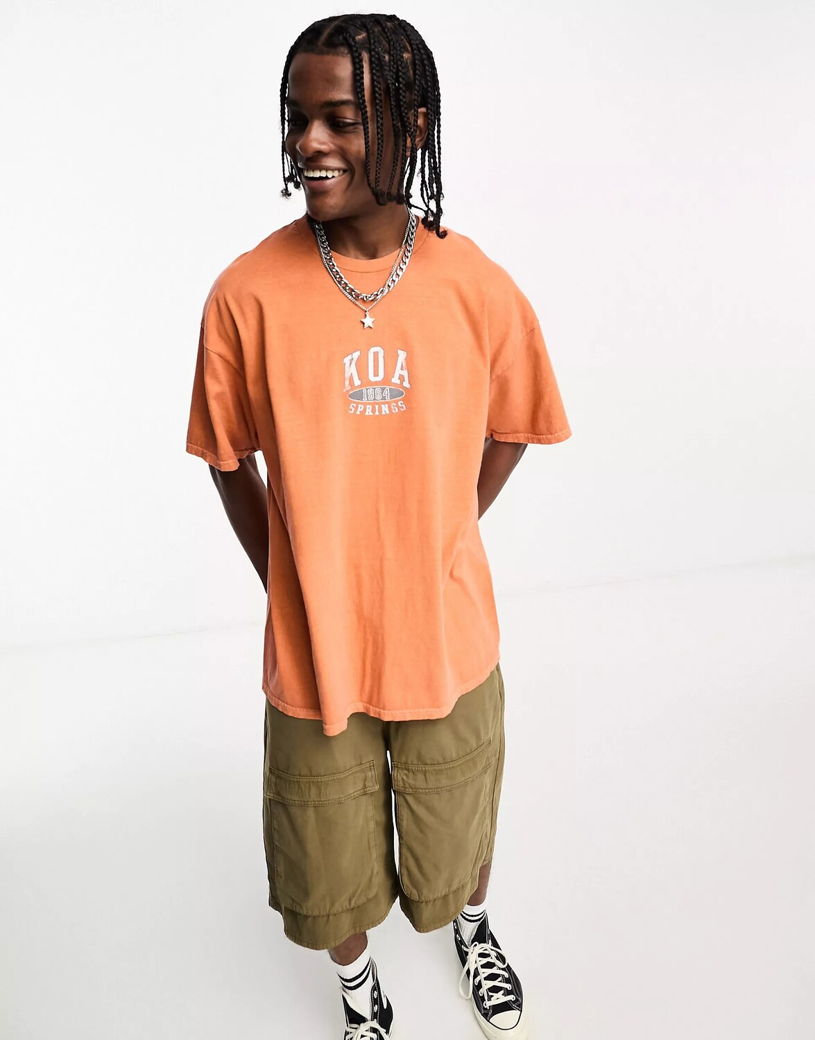 

Футболка Reclaimed Vintage Oversized Varsity Tee In Burnt, оранжевый