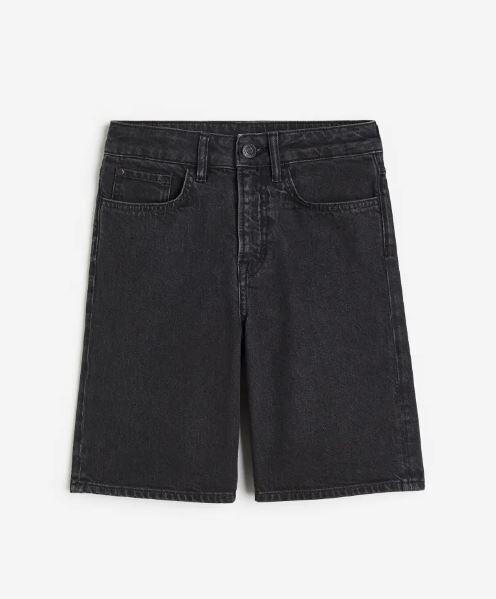 

Шорты джинсовые свободного кроя H&M Loose Fit Denim, черный