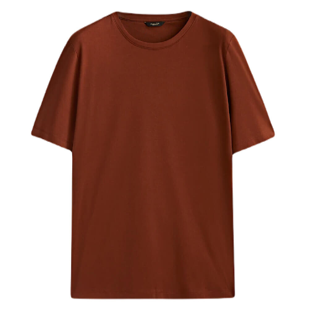 

Футболка Massimo Dutti Short Sleeve Mercerised, темно-оранжевый