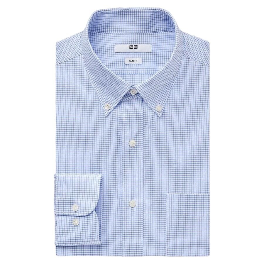 

Рубашка Uniqlo Slim Fit, светло-синий