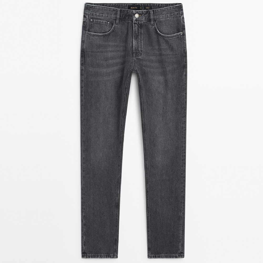 Джинсы Massimo Dutti Relaxed Fit Stonewash, серый джинсы massimo dutti размер 46 синий