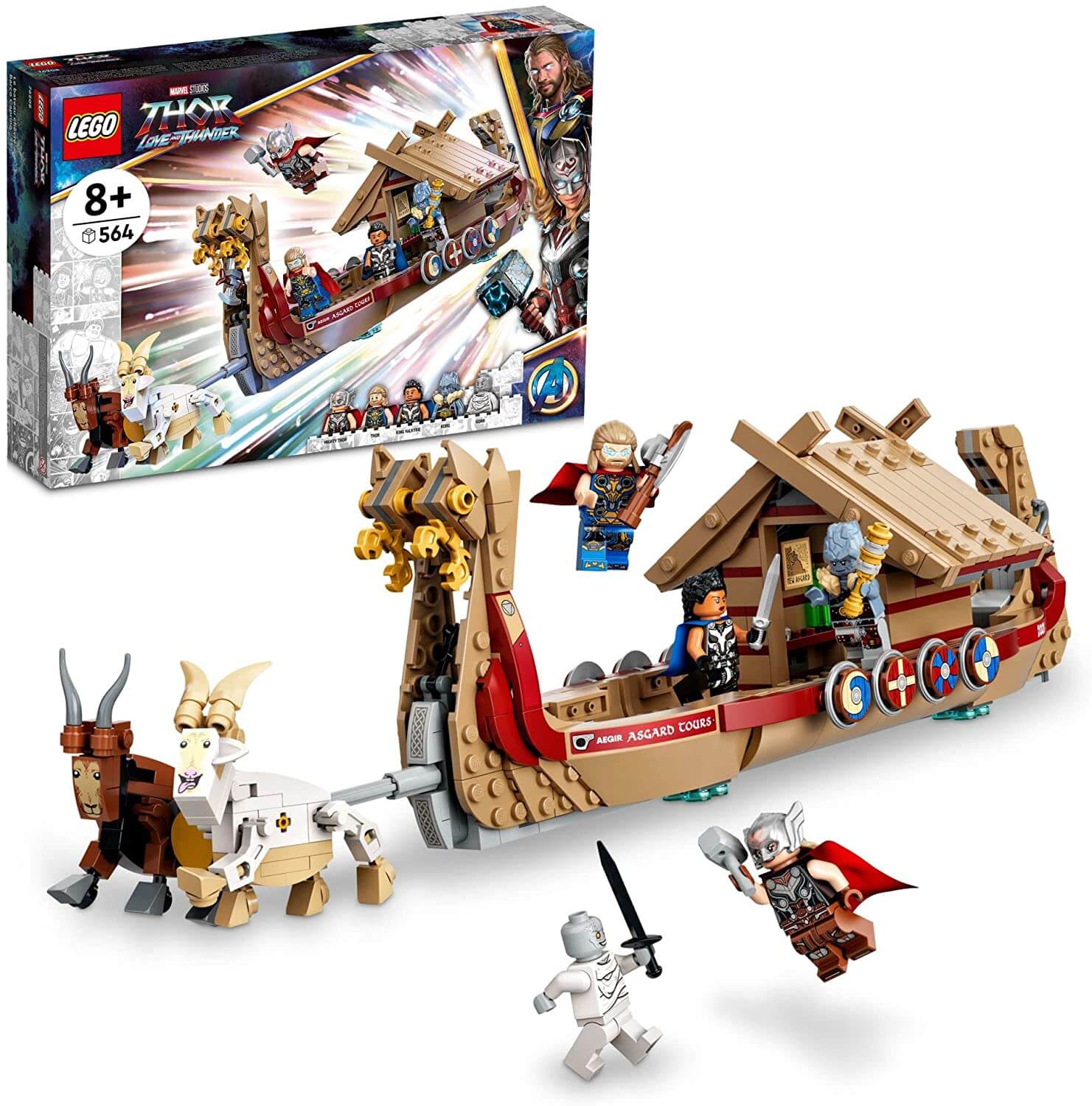 цена Конструктор LEGO Marvel Thor Козлиная лодка 76208, 564 детали