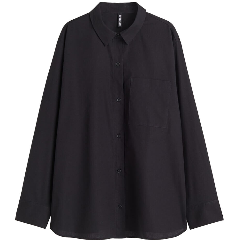

Рубашка H&M Oversized Poplin, черный