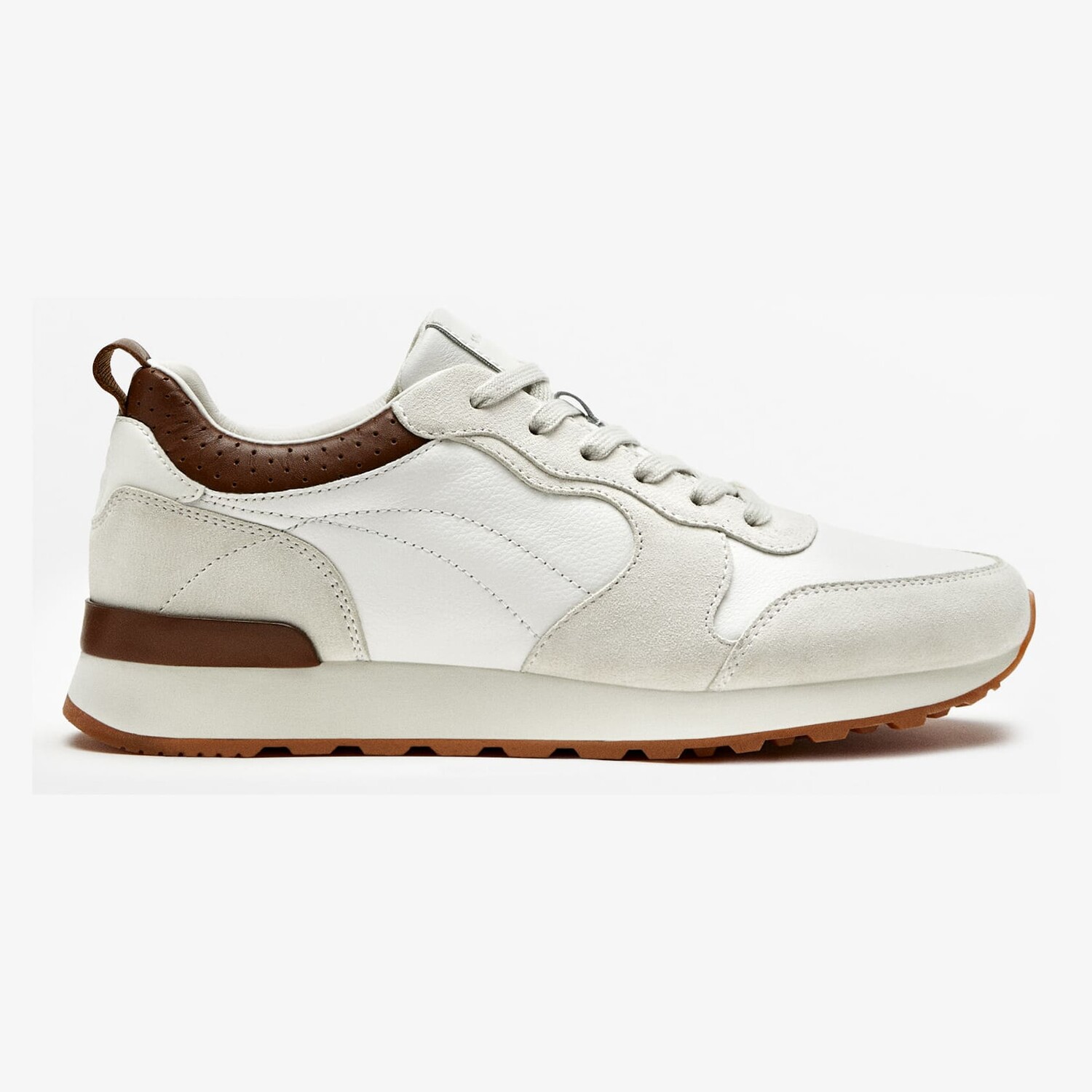 

Кроссовки Massimo Dutti Patchwork Suede, белый