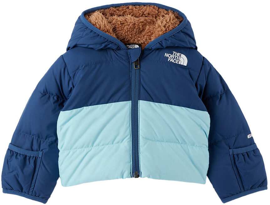 

Голубой пуховик с капюшоном The North Face Kids, Синий