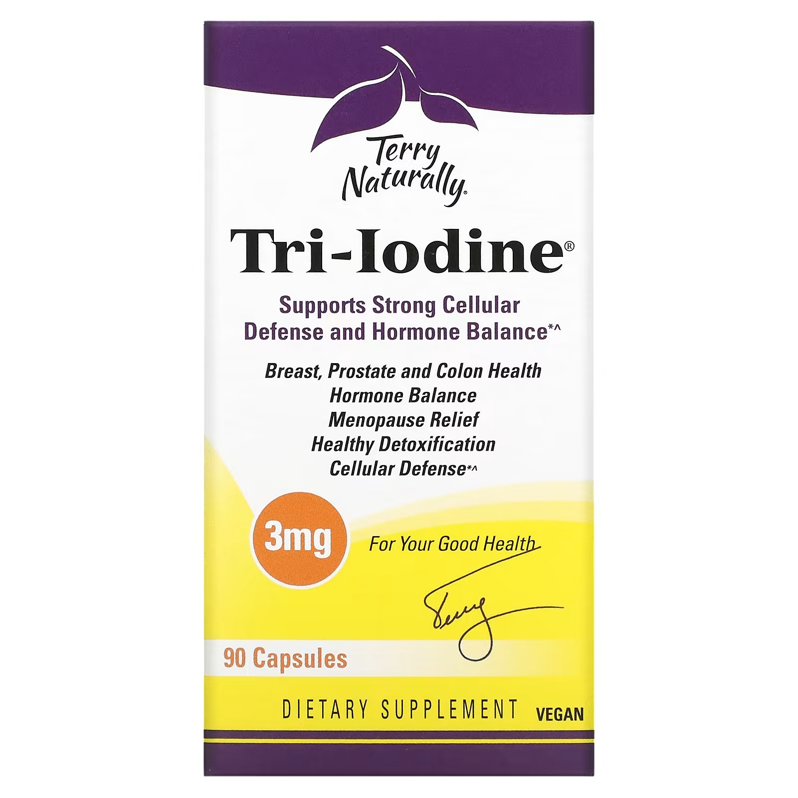 Пищевая Добавка Terry Naturally Tri-Iodine, 90 капсул - фото