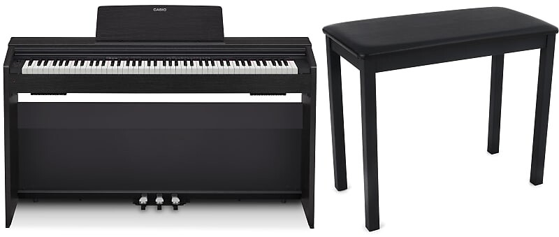 

Casio Privia PX-870 — комплект с черной отделкой и скамьей для фортепиано Casio CB-7 — черный PX870BK=1 CB7BK=1