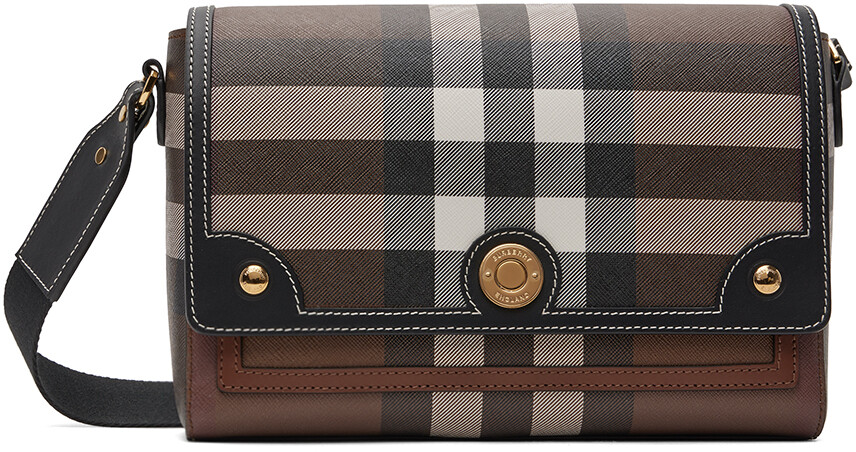 

Коричневая сумка-почтальон в клетку Burberry