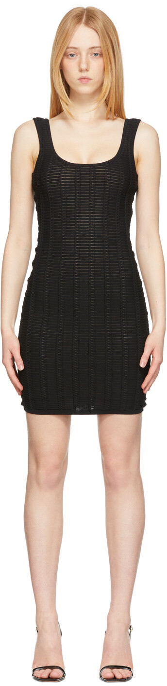 

Черное мини-платье в полоску Shadow Herve Leger, Черный