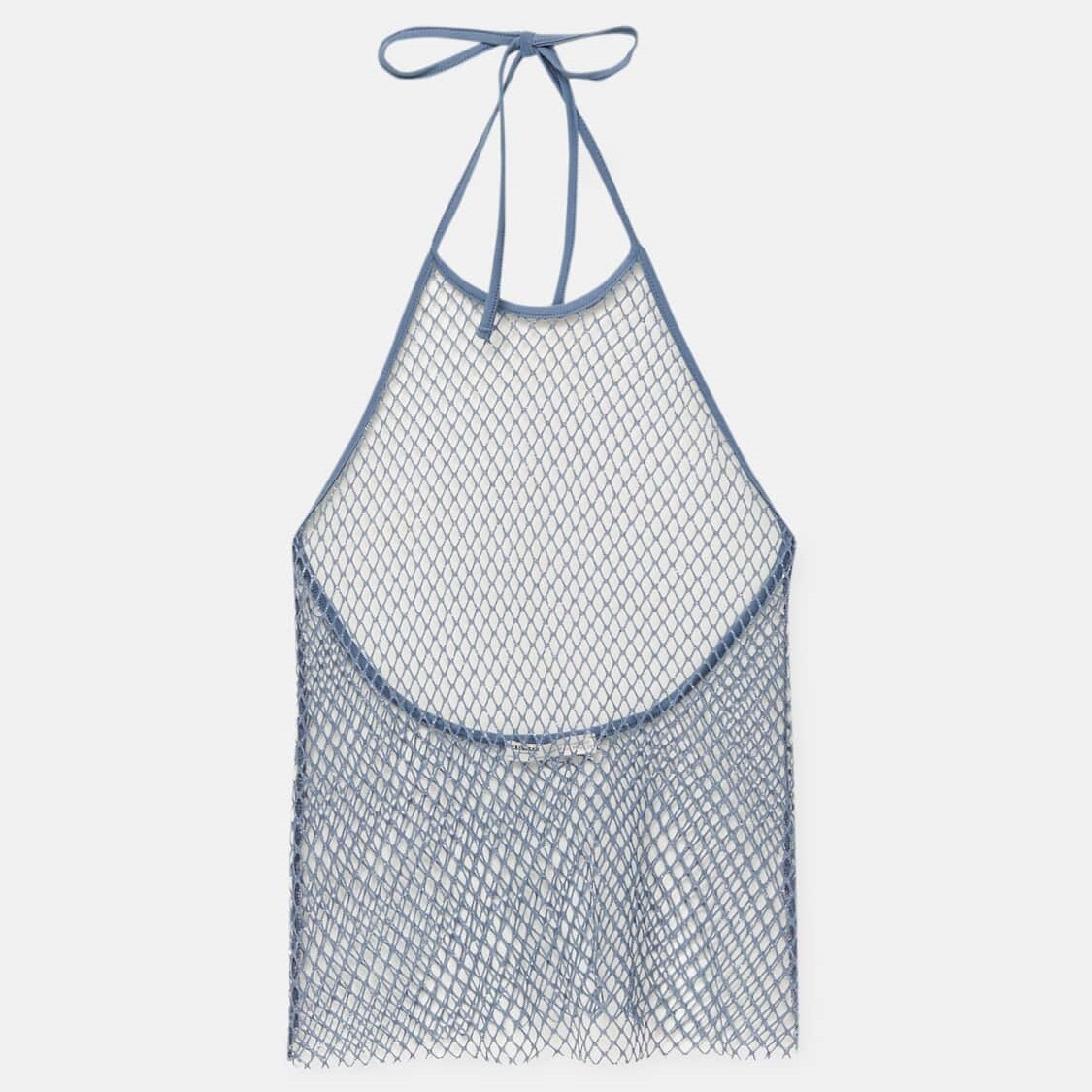 

Топ Pull&Bear Mesh Halter Neck, синий