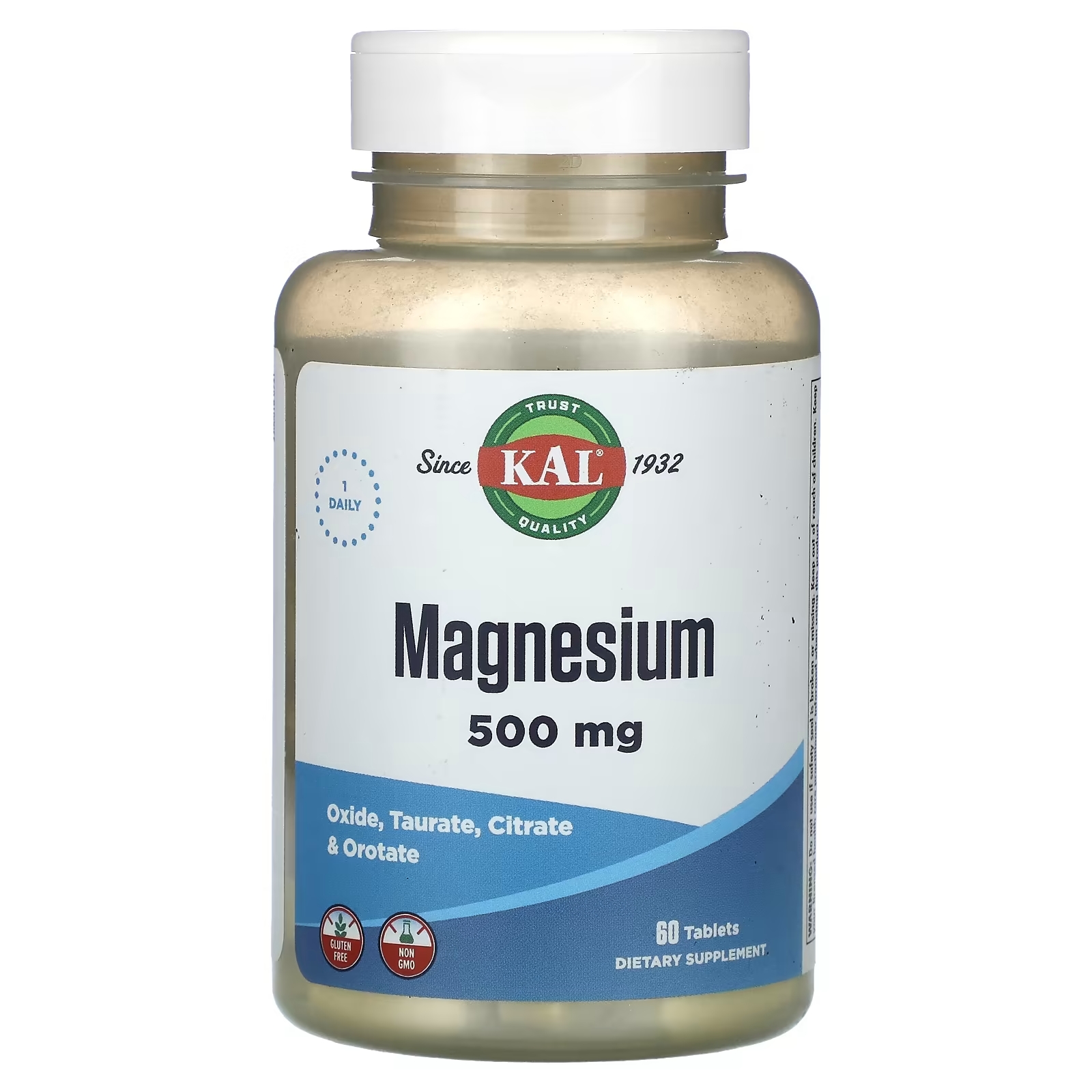 KAL Магний 500 мг, 60 таблеток kal магний l треонат для улучшения работы мозга 2000 мг 60 таблеток