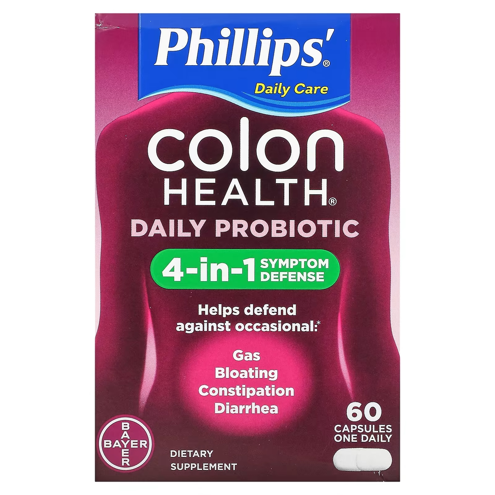 Ежедневный Пробиотик Phillip's Colon Health, 60 капсул zenwise health пробиотик чайный гриб красота 60 растительных капсул